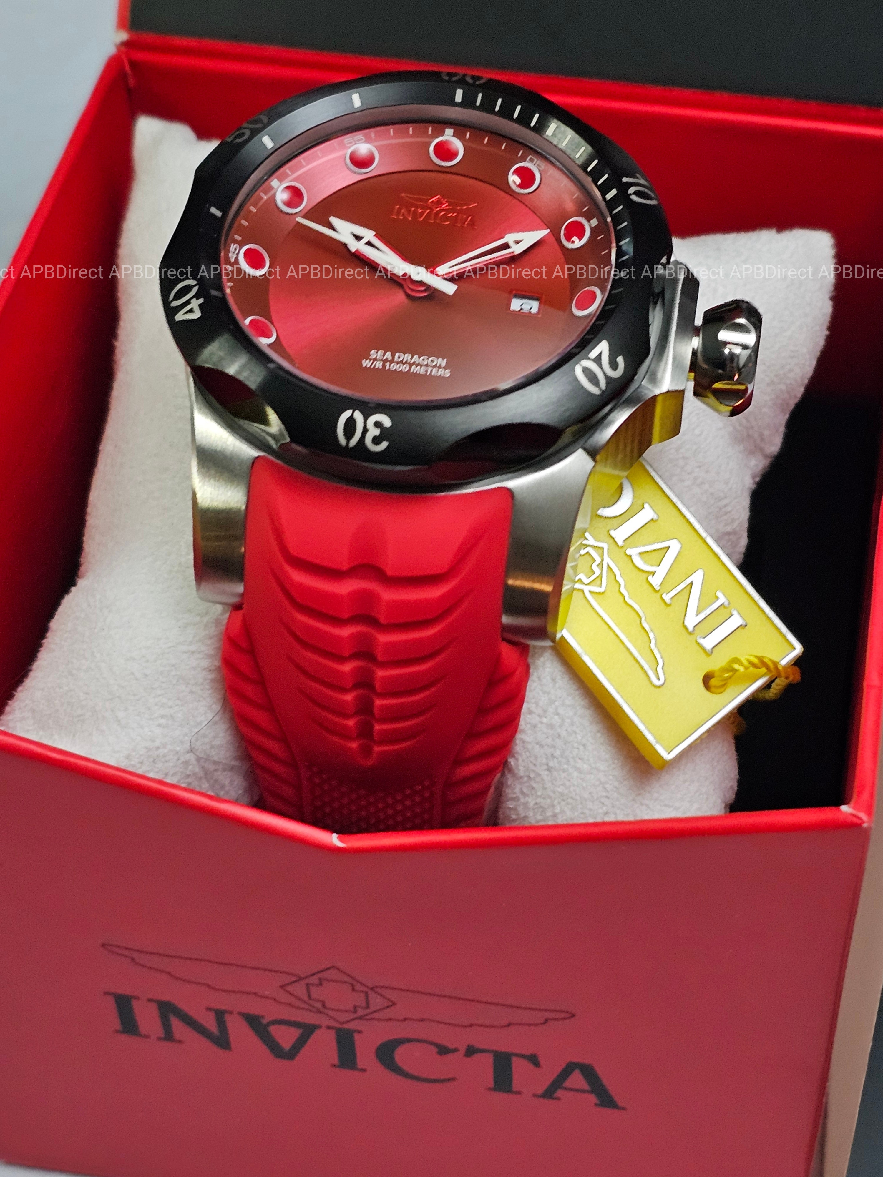 Invicta - VENOM - Sea DRAGON 💧  1000m WR Swiss 515 - RED / Black Mens watch