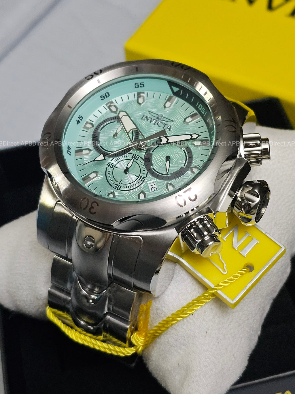 Invicta - VENOM - Chronograph - Light BLUE Dial 100m SS Bracelet mens watch