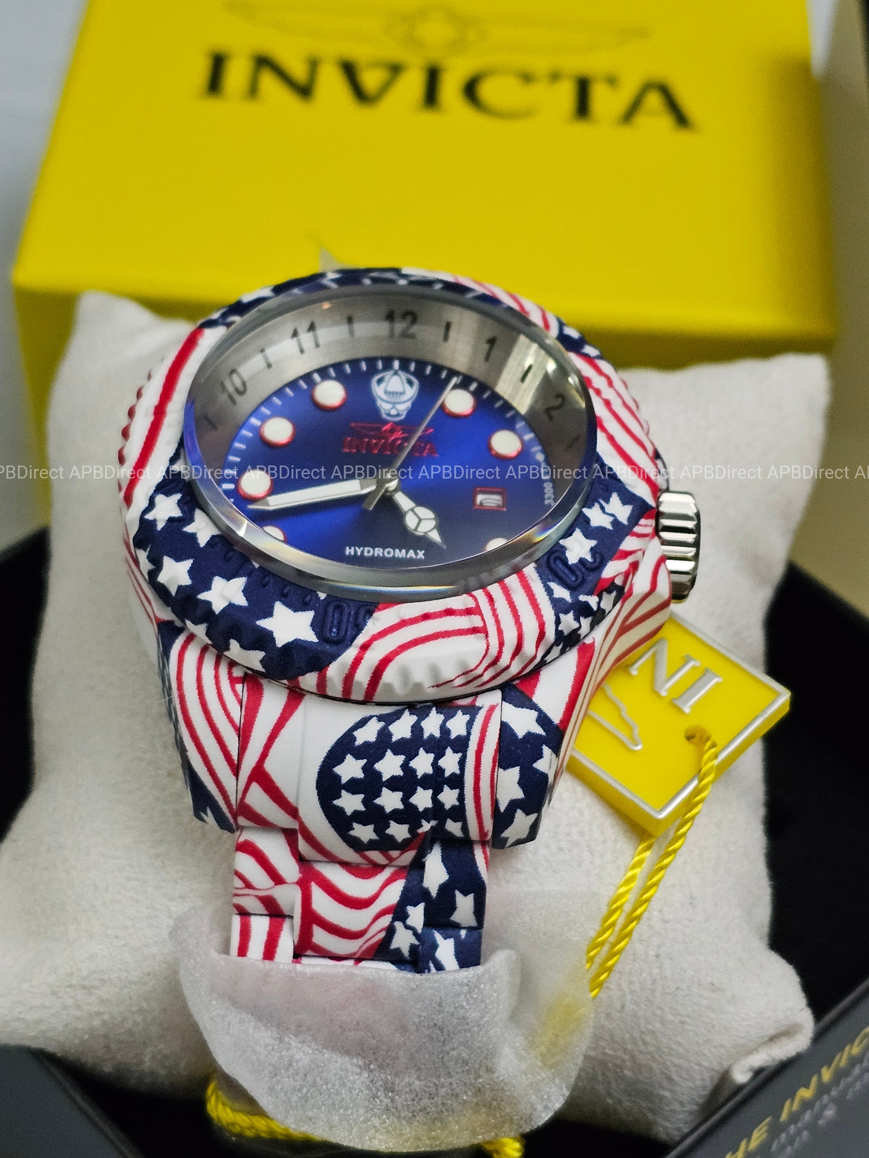 Invicta - HYDROMAX - 1000m USA Swiss 515 HYDROPLATED Stars & Stripes mens watch