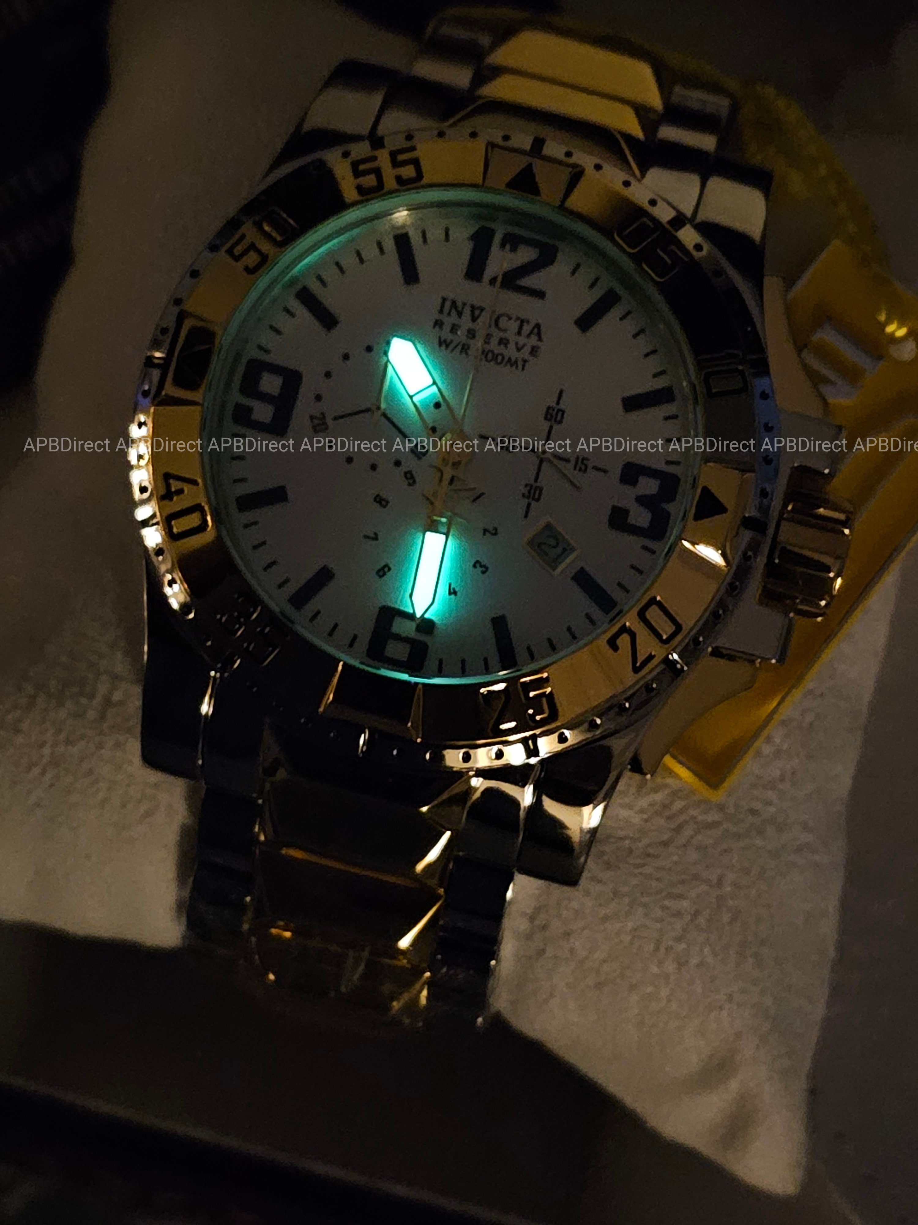 Invicta - EXCURSION - Gold Plated Platinum MOP Dial - Swiss Made - mens watch