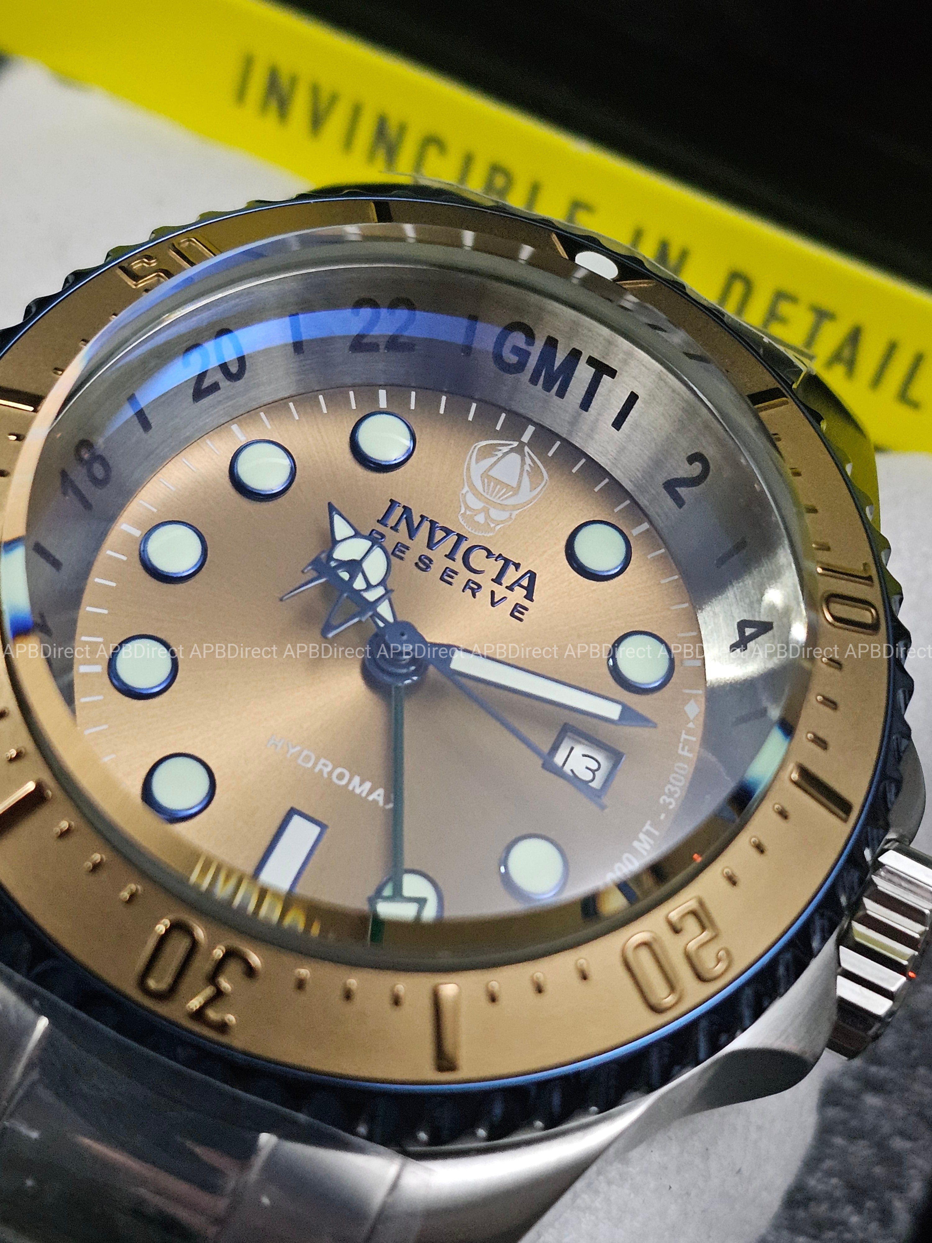 Invicta - Swiss 515.24h  HYDROMAX  GMT 1000m WR Pro DIVER Blue Khaki mens watch