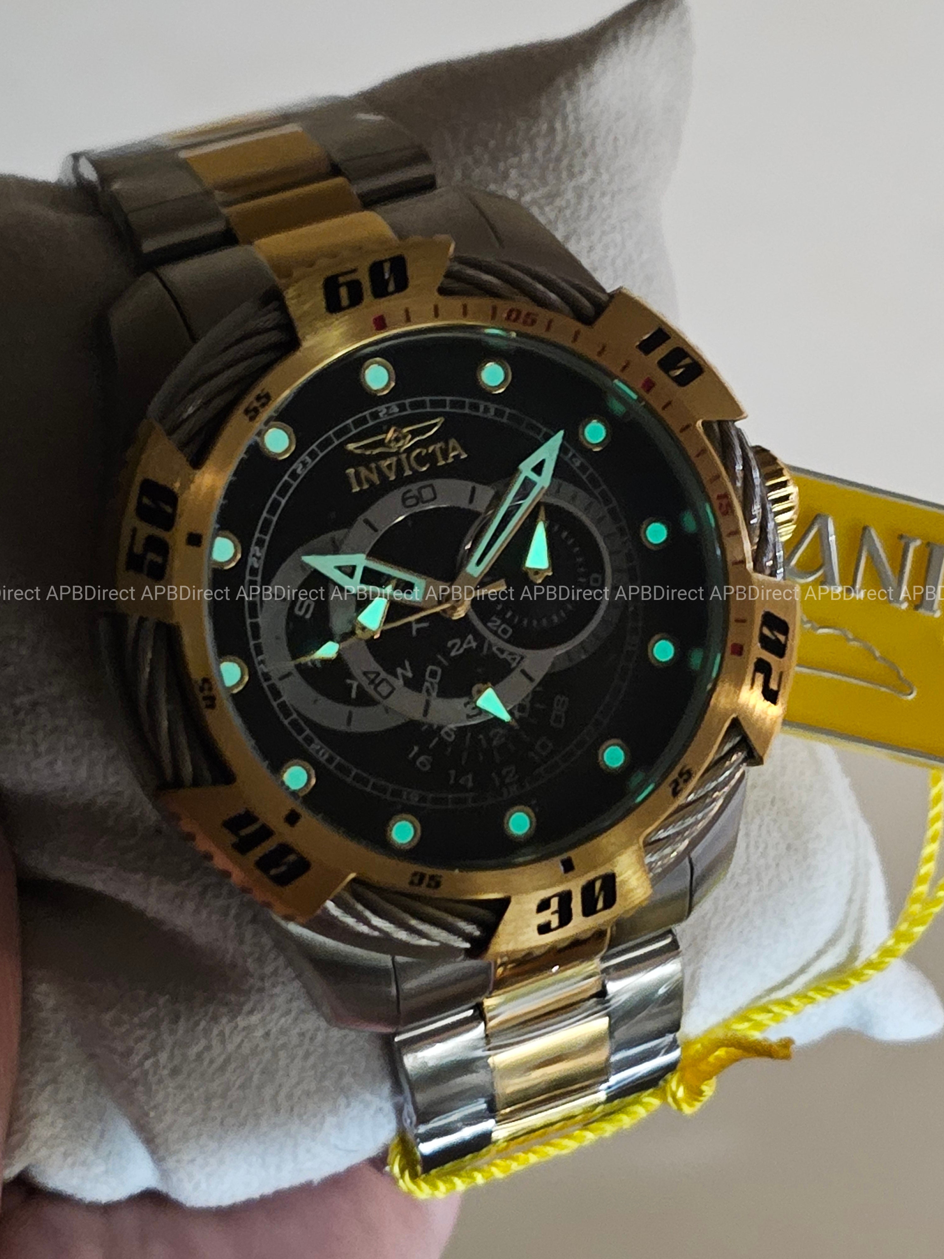 Invicta - Speedway - 2 Tone Multifunction TritNight Night Glow Lume mens watch