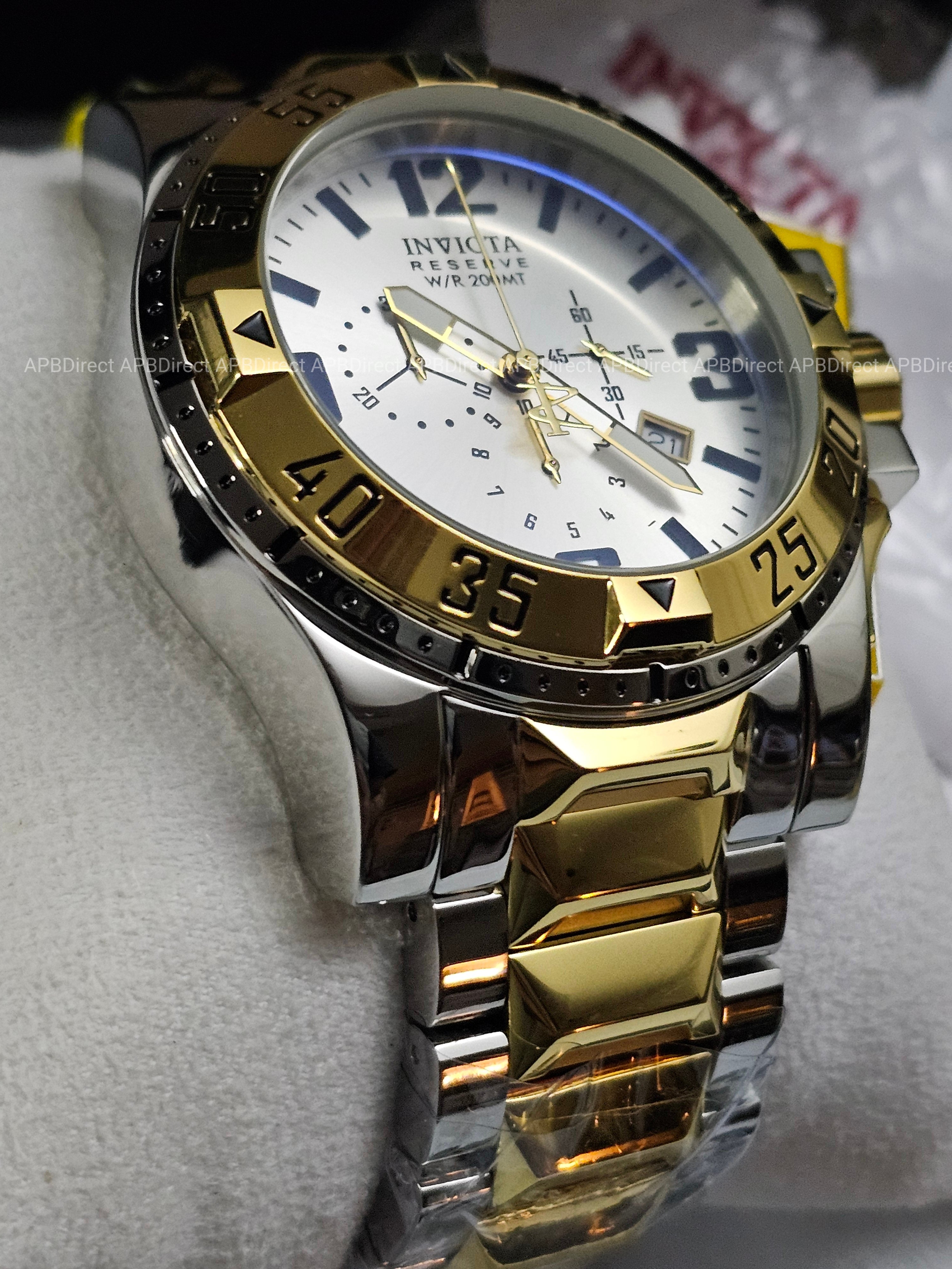 Invicta - EXCURSION - Gold Plated Platinum MOP Dial - Swiss Made - mens watch