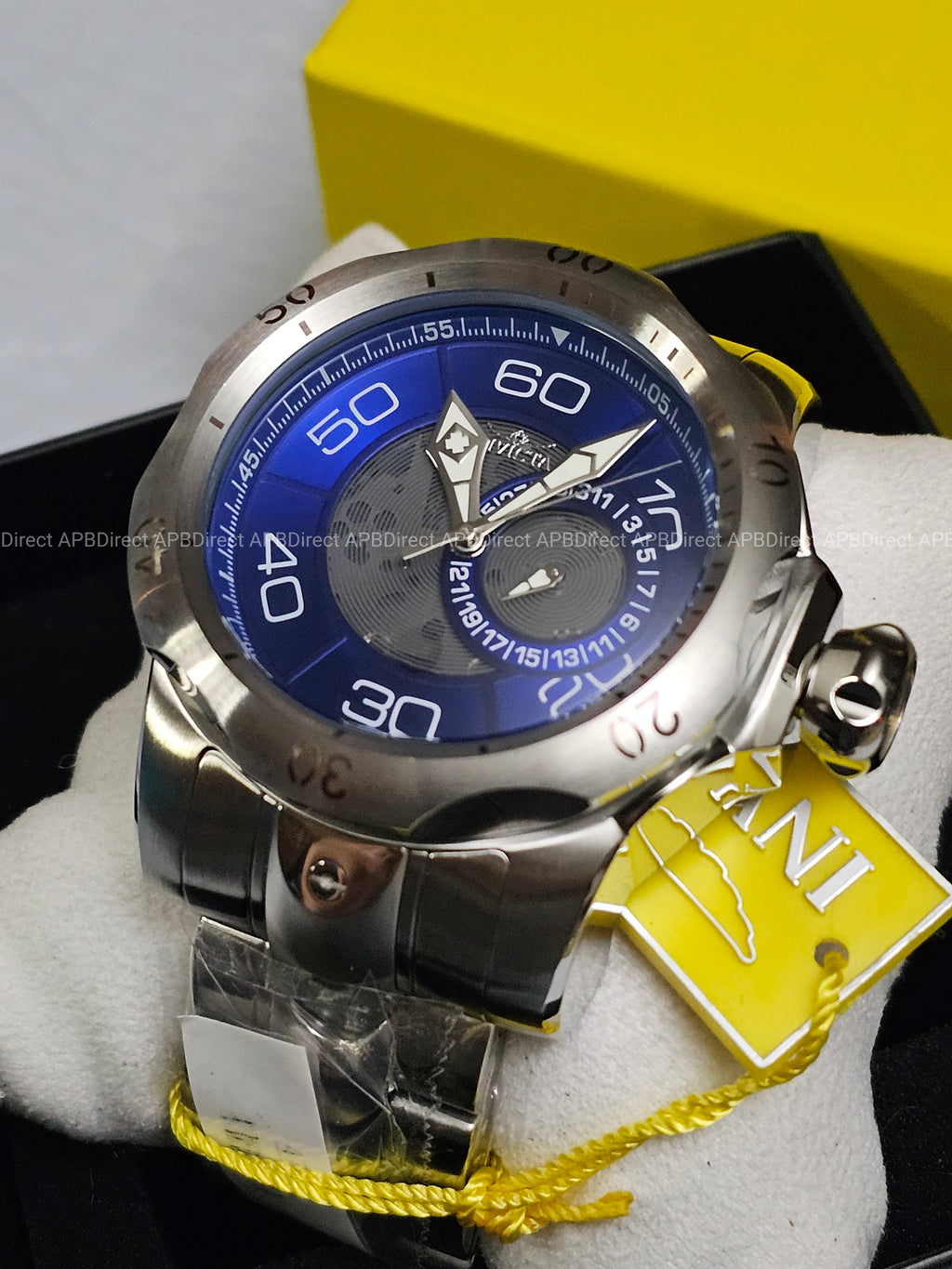 Invicta - VENOM - Partial Skeleton Gray & BLUE Dial 100m SS Bracelet mens watch