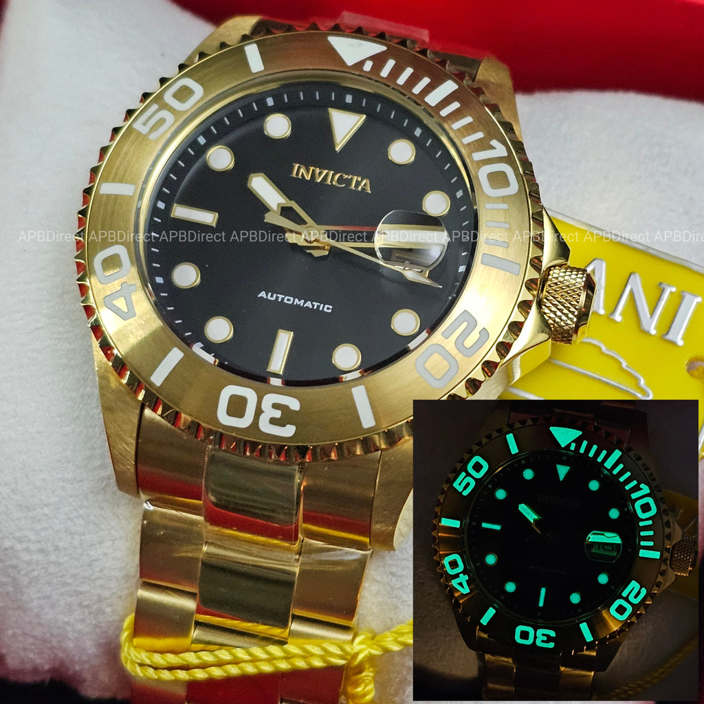 Invicta - GRAND DIVER - Gold Plated LUME Bezel Automatic NH35A - mens watch Pro
