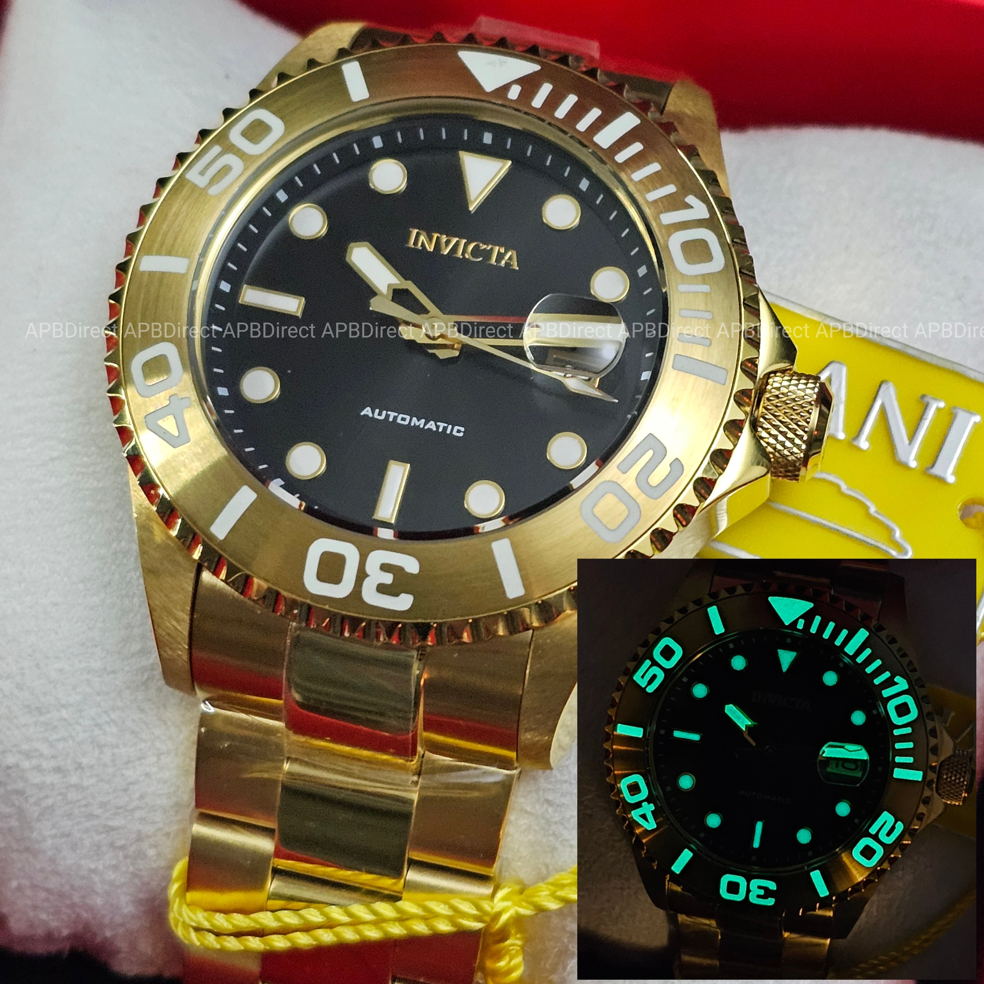 Invicta - GRAND DIVER - Gold Plated LUME Bezel Automatic NH35A - mens watch Pro