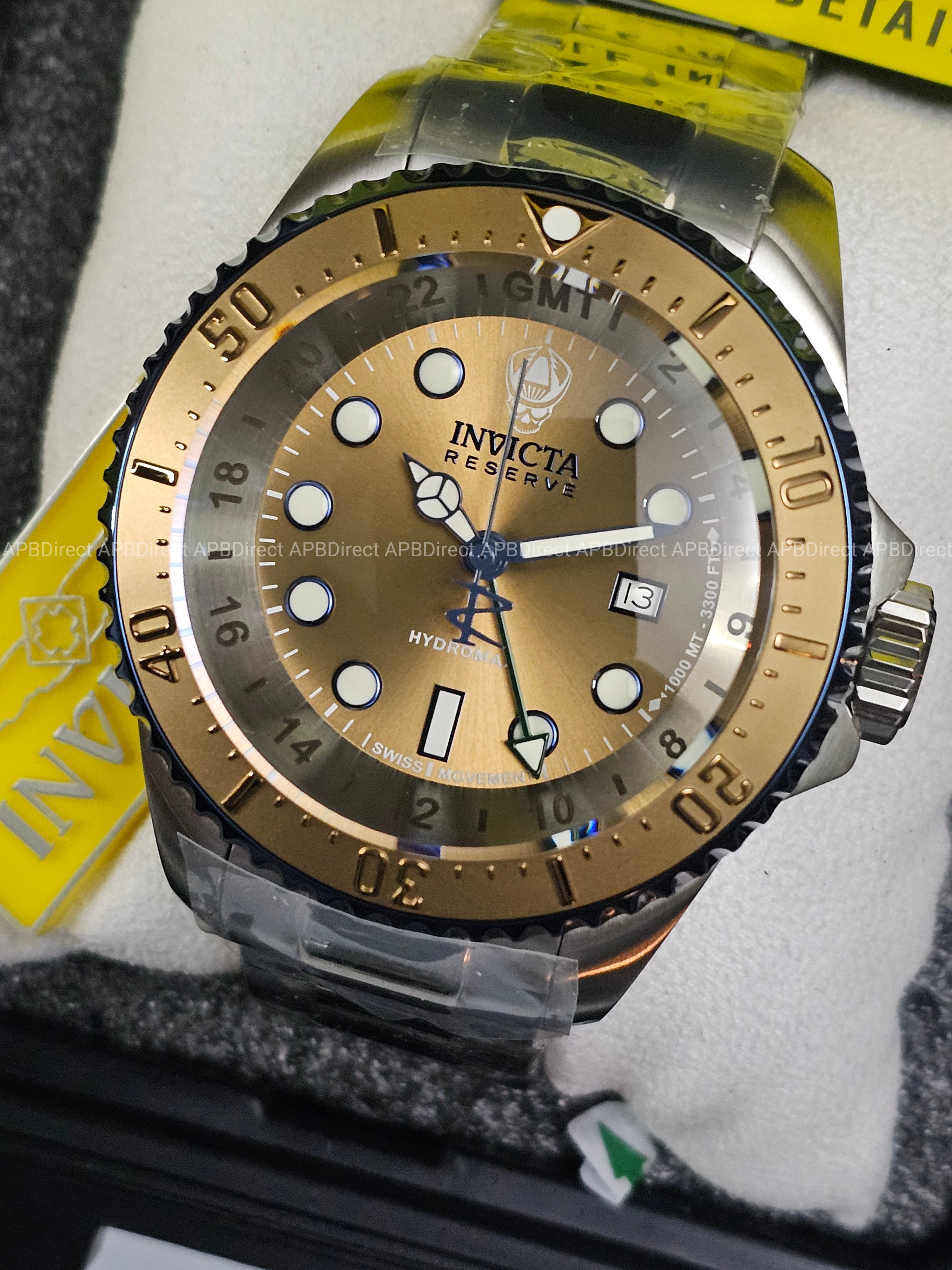 Invicta - Swiss 515.24h  HYDROMAX  GMT 1000m WR Pro DIVER Blue Khaki mens watch