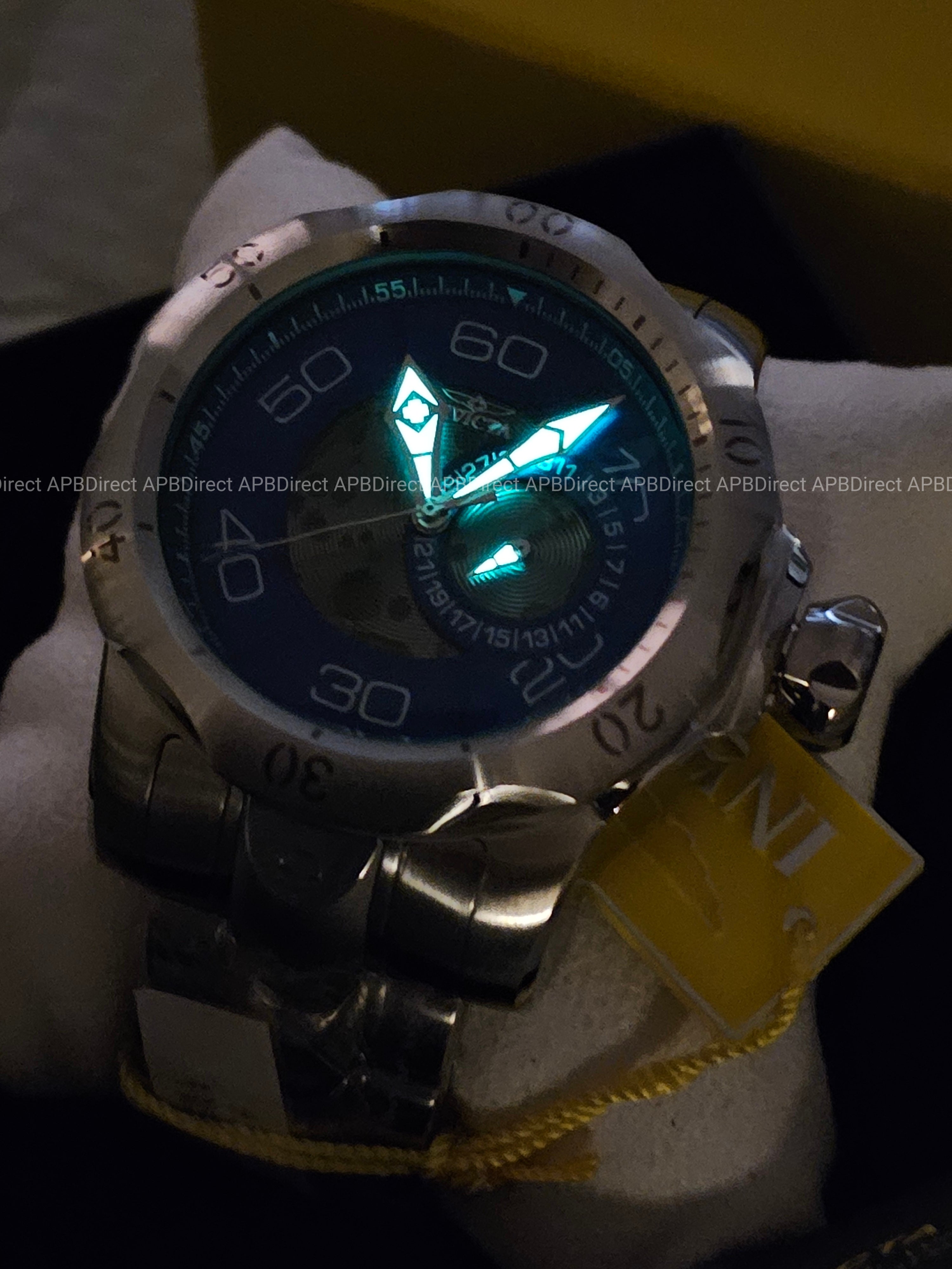Invicta - VENOM - Partial Skeleton Gray & BLUE Dial 100m SS Bracelet mens watch