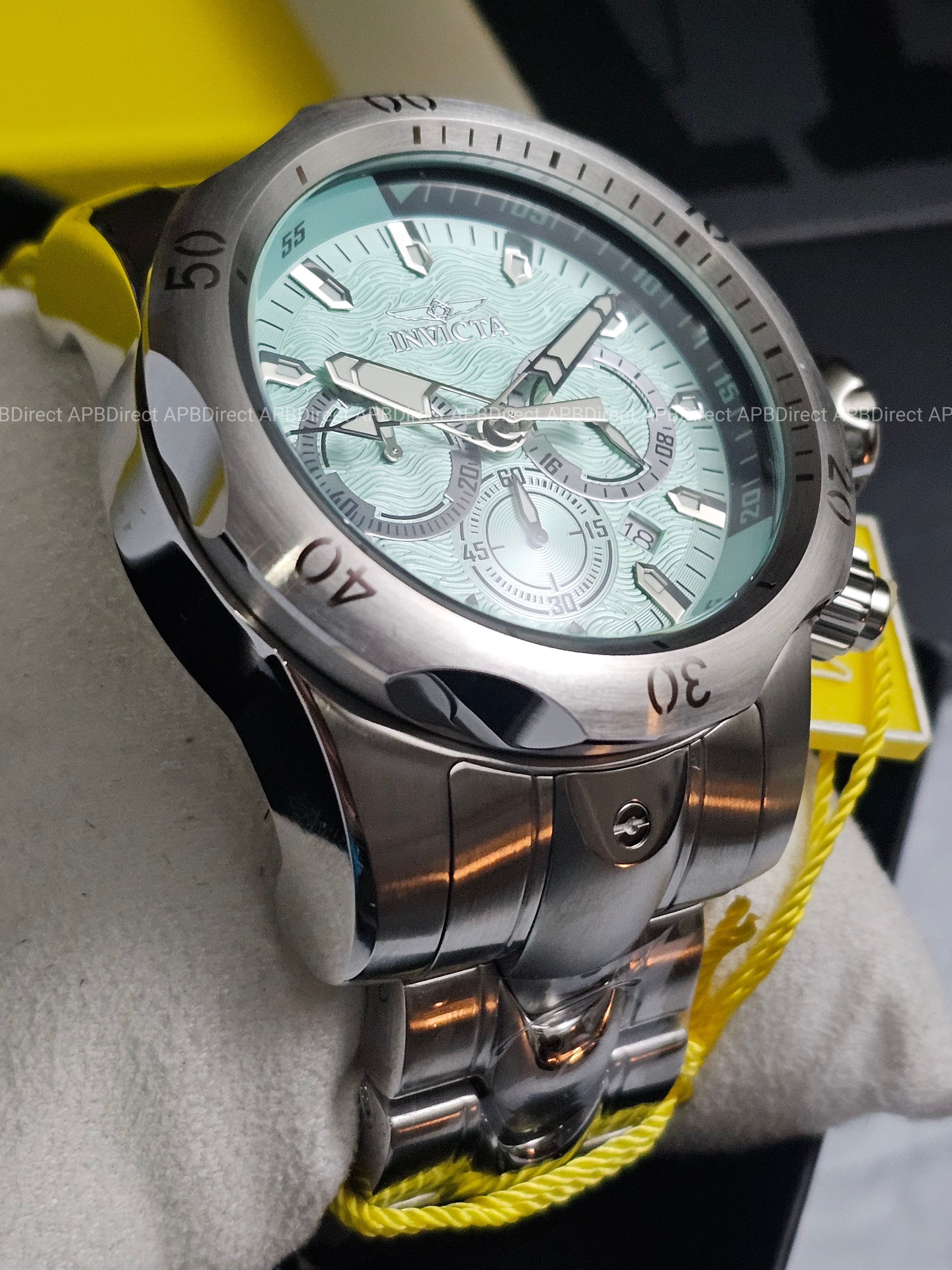 Invicta - VENOM - Chronograph - Light BLUE Dial 100m SS Bracelet mens watch