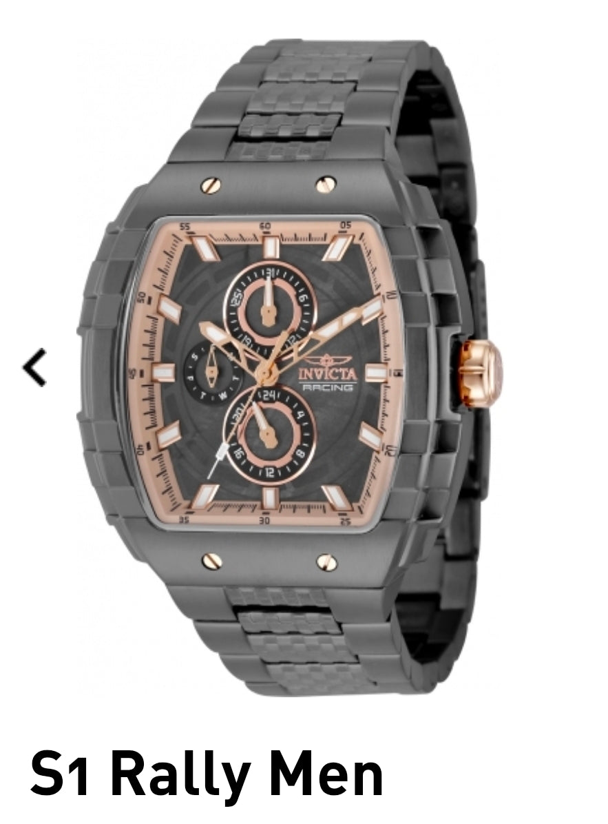 Invicta - S1 Rally - Gunmetal / Rose Gold Multifunction Quartz Mens Watch