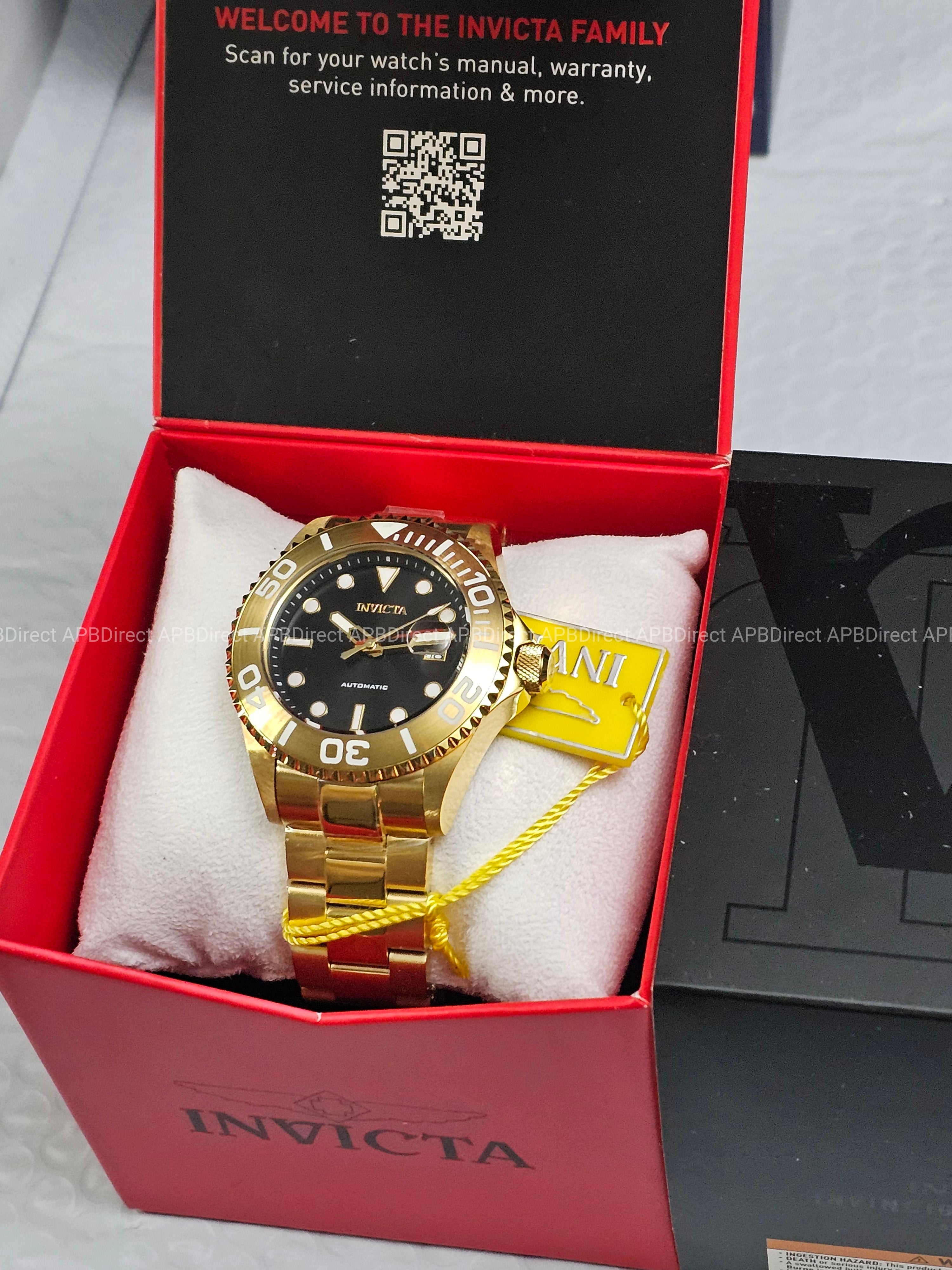 Invicta - GRAND DIVER - Gold Plated LUME Bezel Automatic NH35A - mens watch Pro