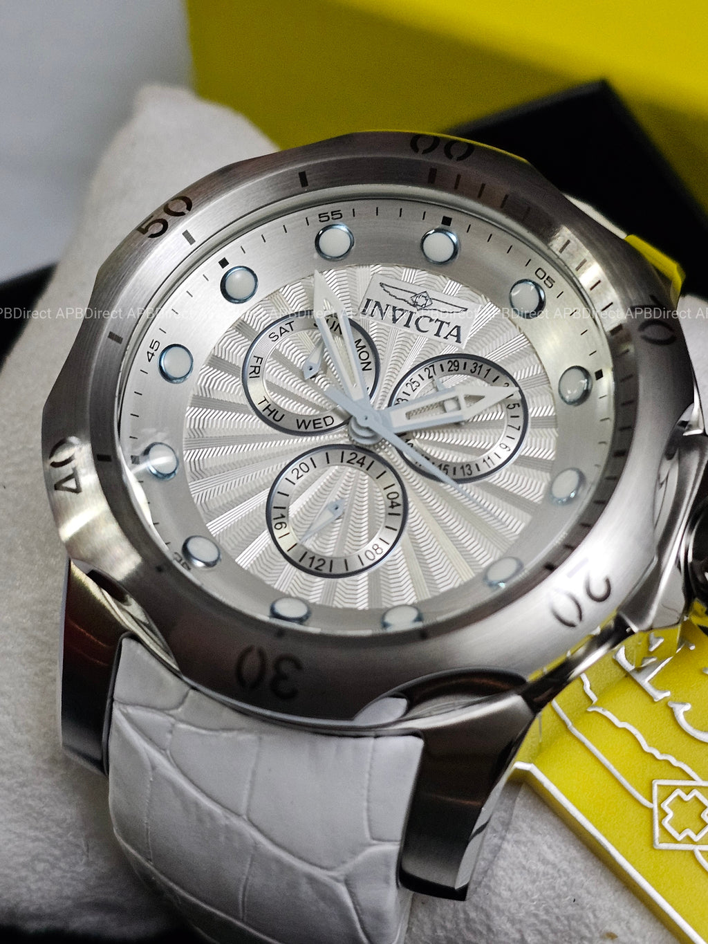 Invicta - VENOM - Ice 🧊 Blue / White Leather - MULTIFUNCTION - mens watch