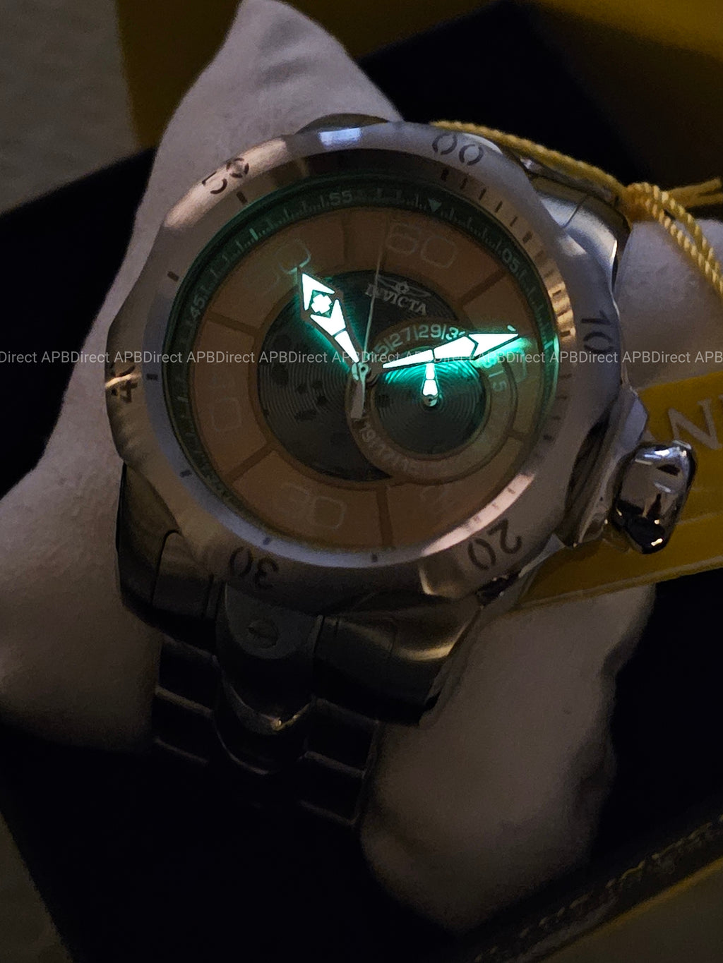 Invicta - VENOM - Partial Skeleton Gray & Khaki Dial 100m SS Bracelet mens watch