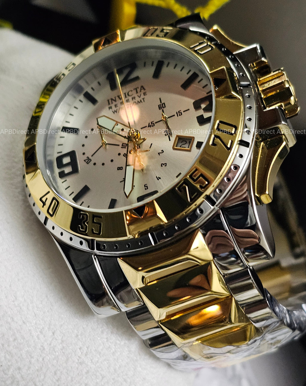 Invicta - EXCURSION - Gold Plated Platinum MOP Dial - Swiss Made - mens watch