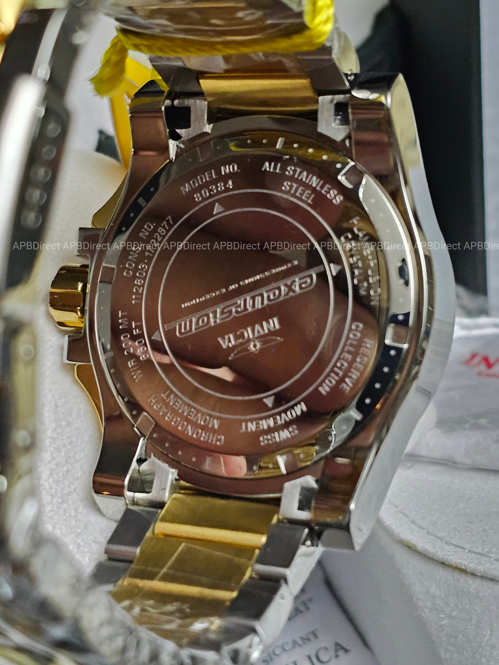 Invicta - EXCURSION - Gold Plated Platinum MOP Dial - Swiss Made - mens watch