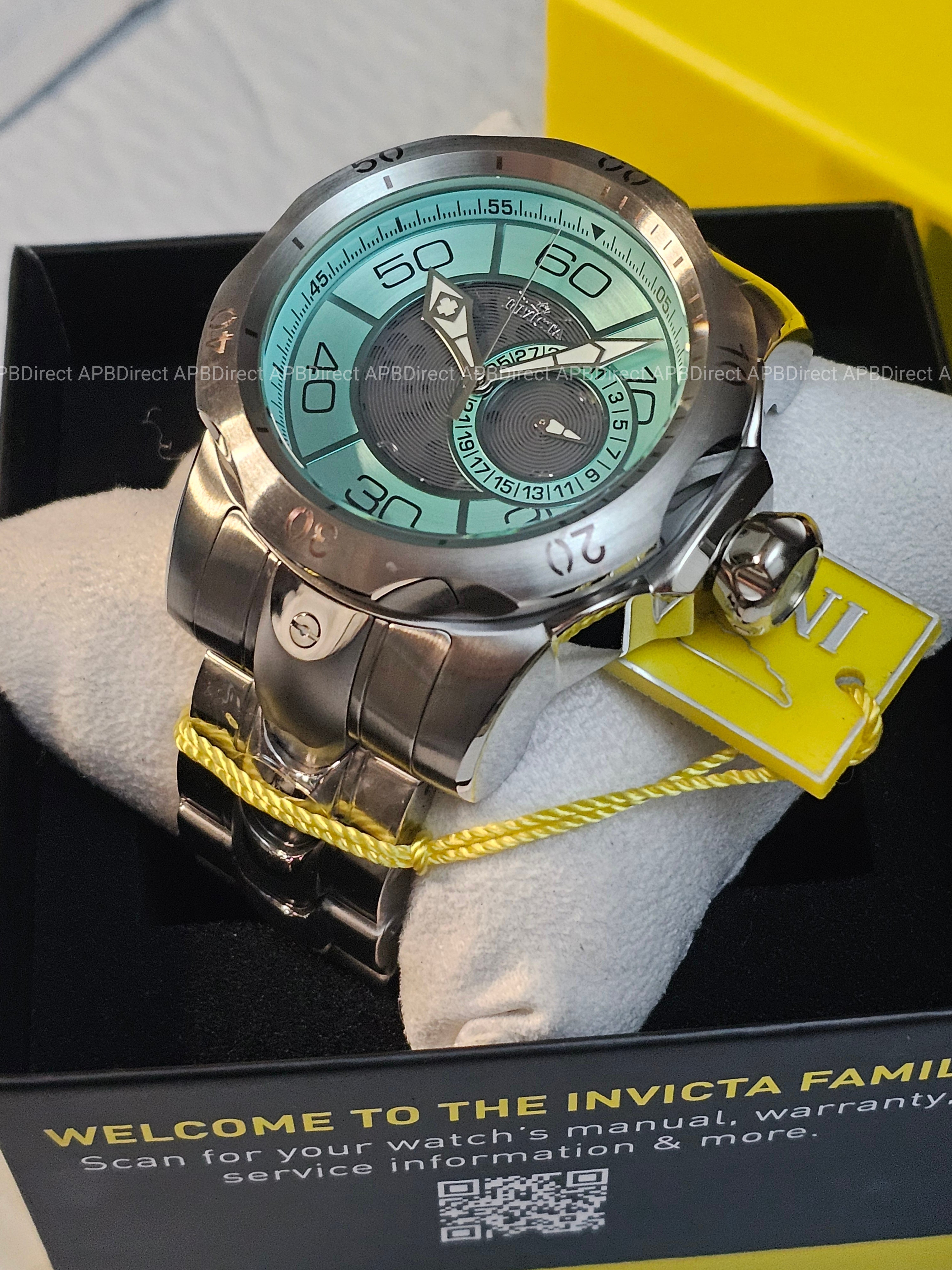 Invicta - VENOM - Partial Skeleton Gray & BLUE Dial 100m SS Bracelet mens watch